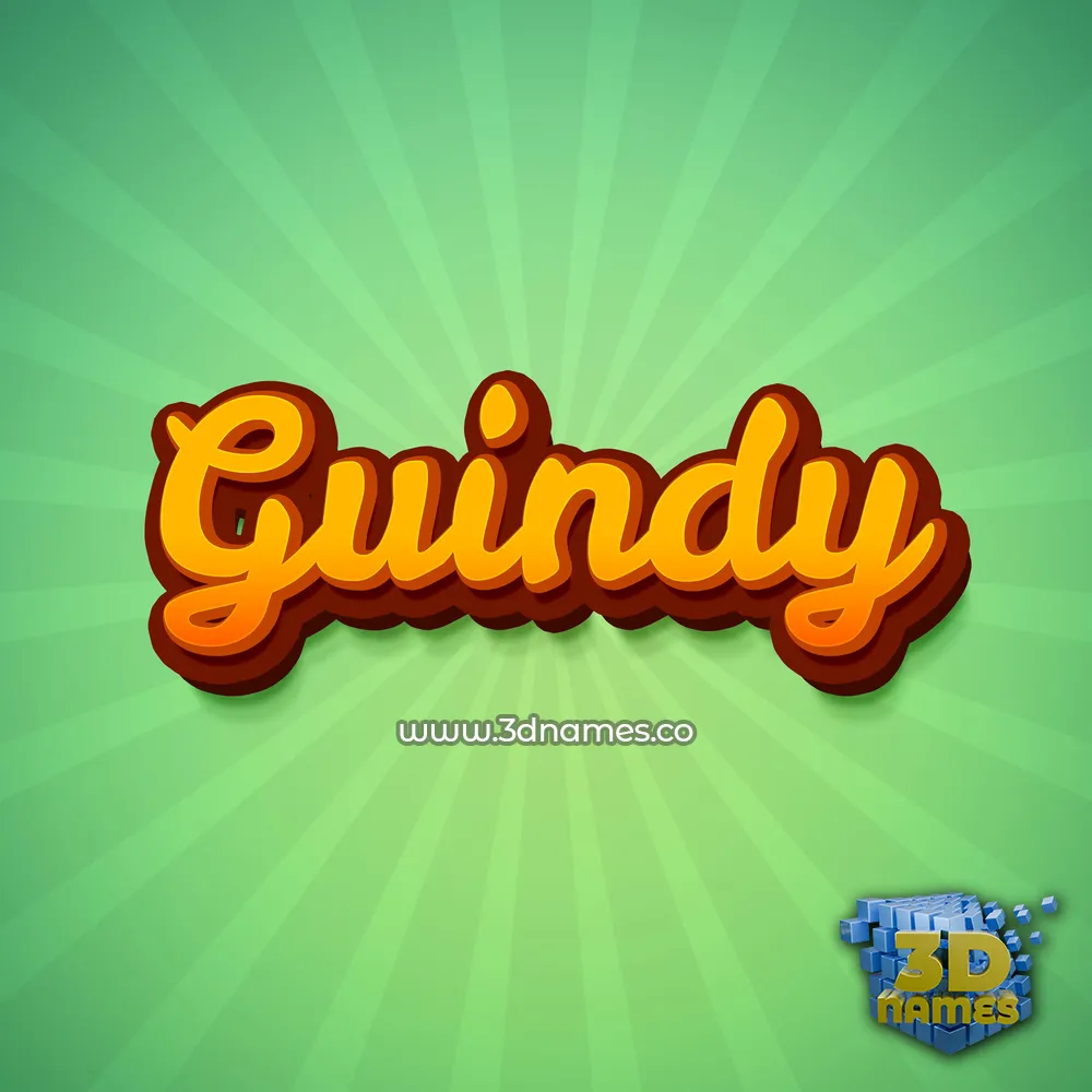 guindy in Green Rays style - 3D name wallpaper