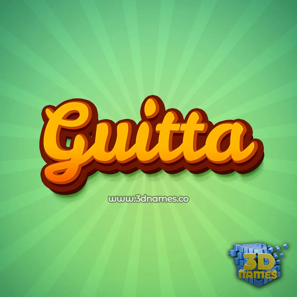 guitta in Green Rays style - 3D name wallpaper