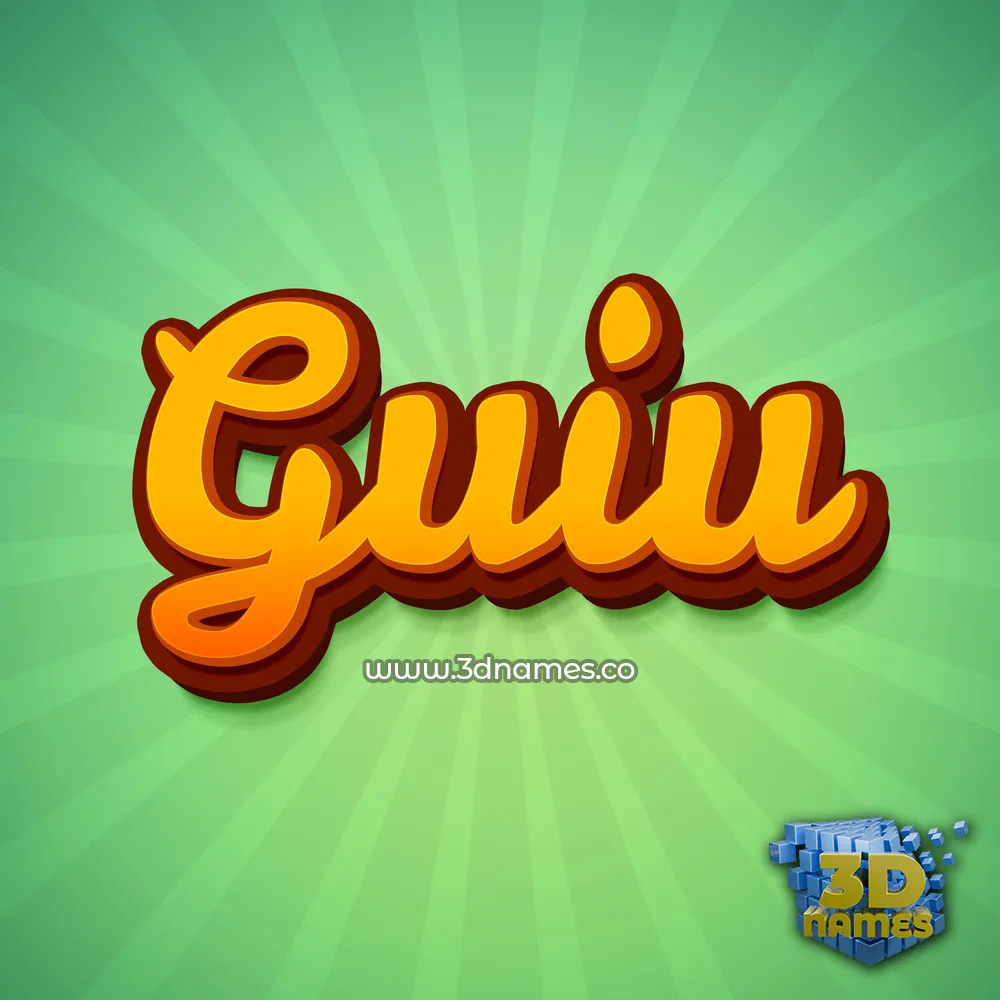guiu in Green Rays style - 3D name wallpaper