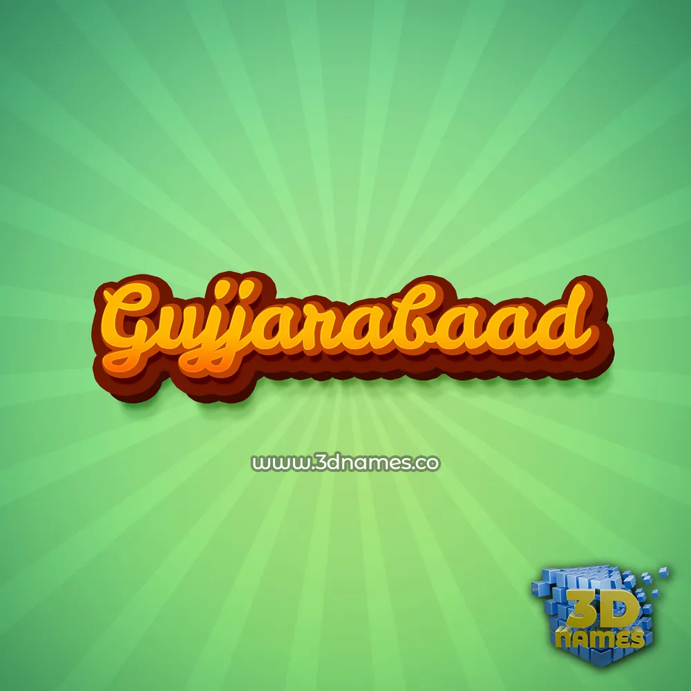 gujjarabaad in Green Rays style - 3D name wallpaper