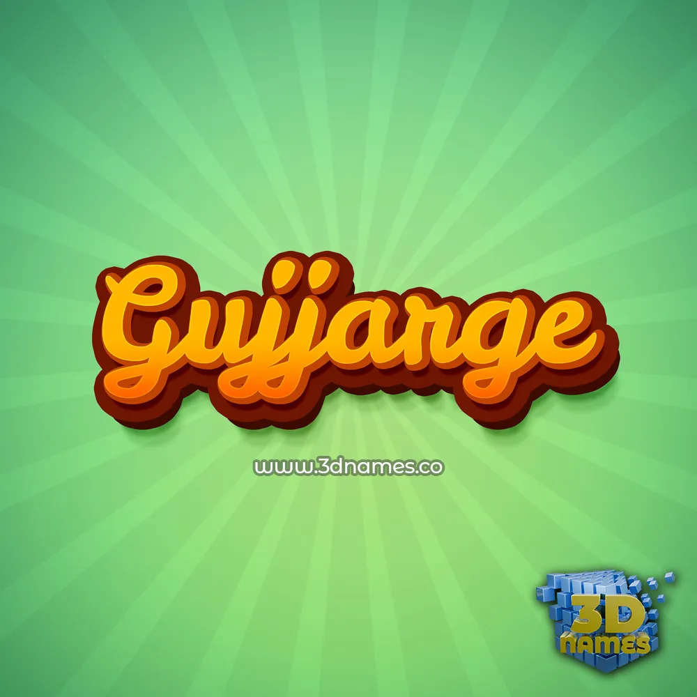 gujjarge in Green Rays style - 3D name wallpaper