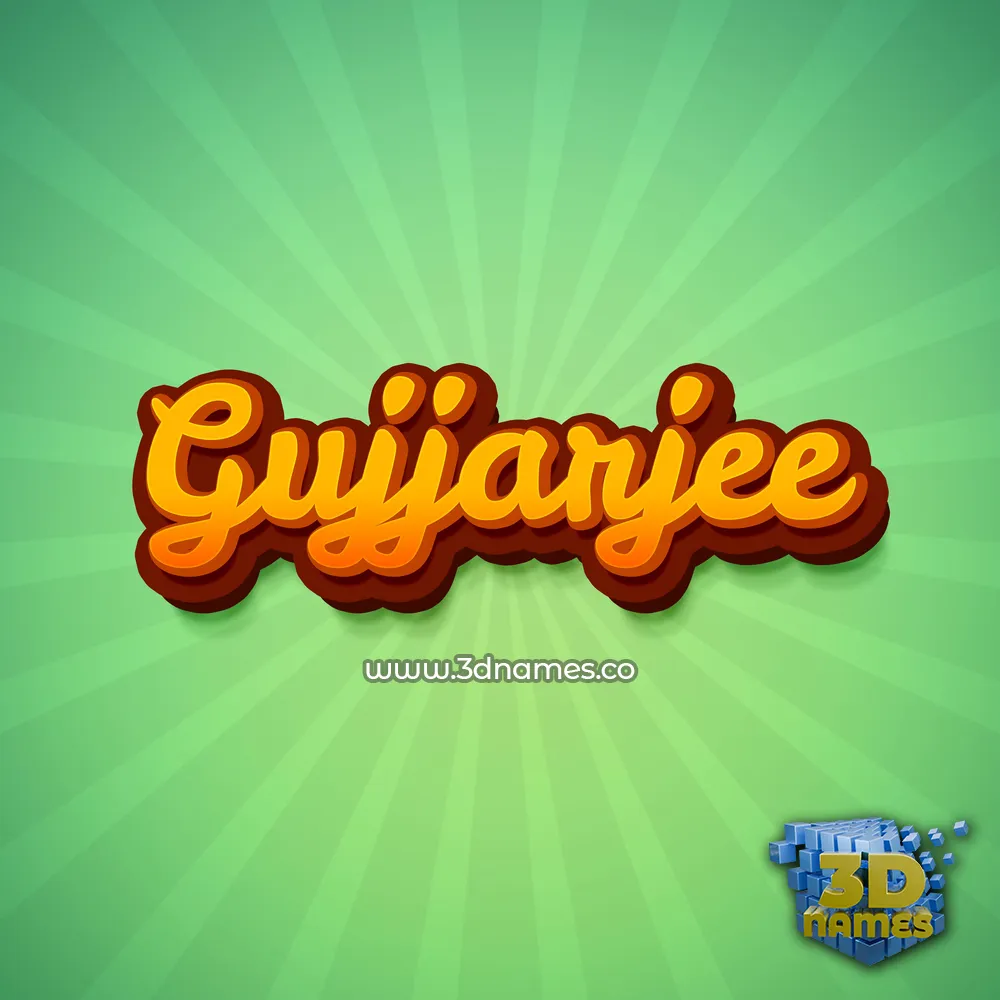 gujjarjee in Green Rays style - 3D name wallpaper
