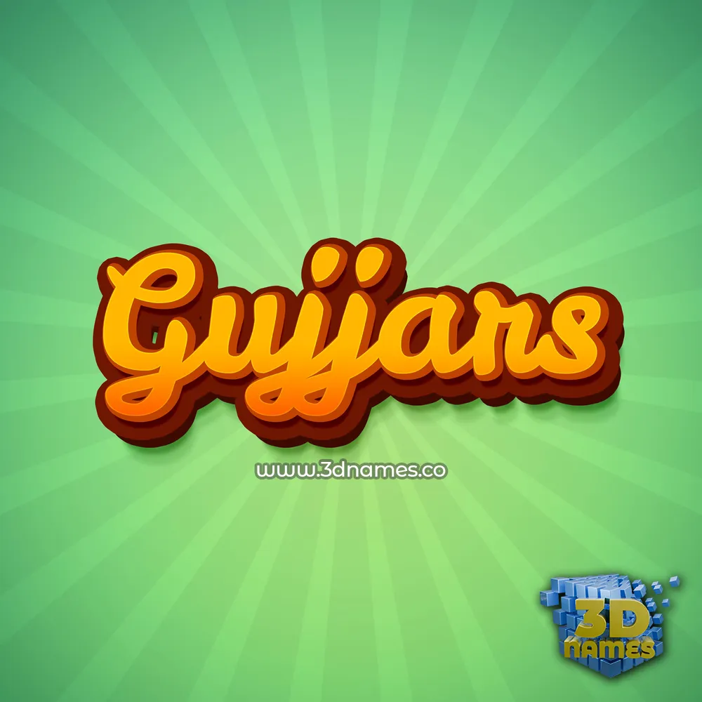 gujjars in Green Rays style - 3D name wallpaper