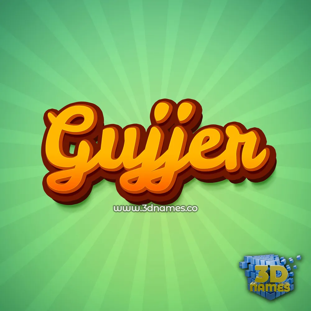 gujjer in Green Rays style - 3D name wallpaper