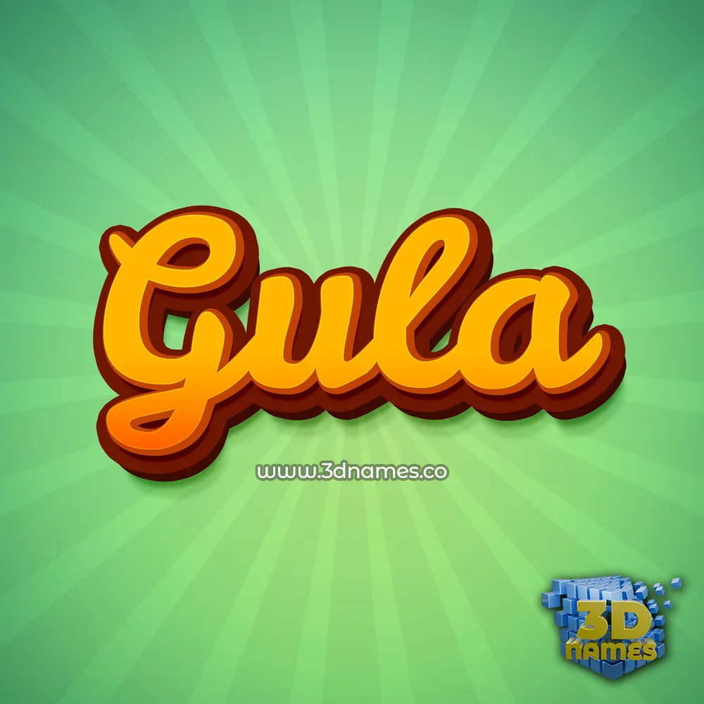 gula in Green Rays style - 3D name wallpaper