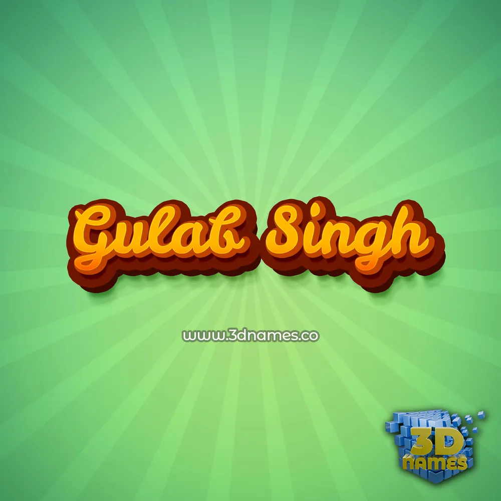 gulab singh in Green Rays style - 3D name wallpaper