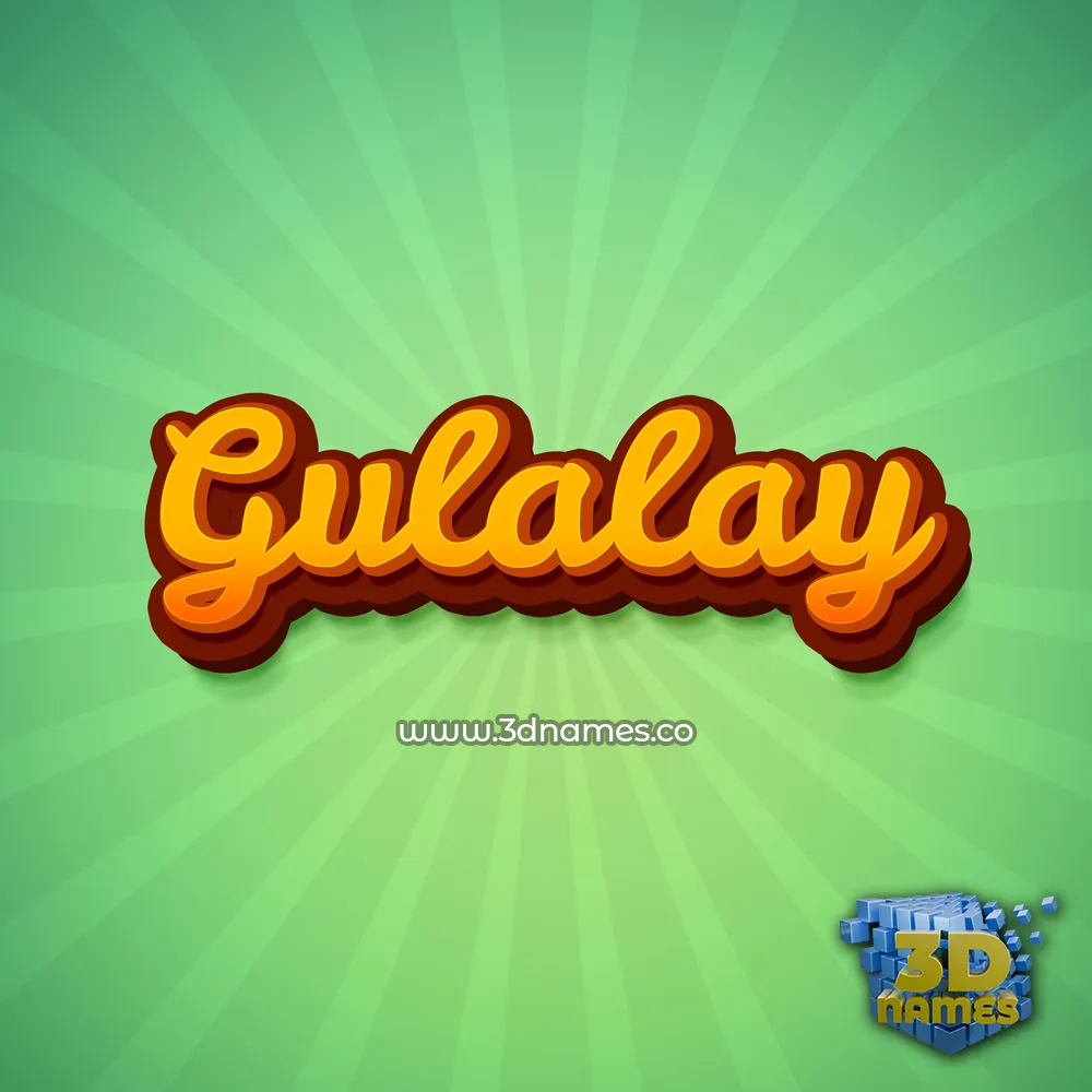 gulalay in Green Rays style - 3D name wallpaper