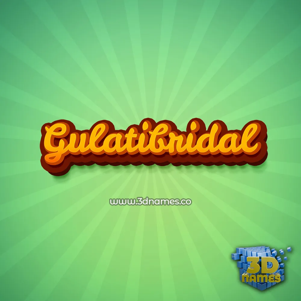 gulatibridal in Green Rays style - 3D name wallpaper