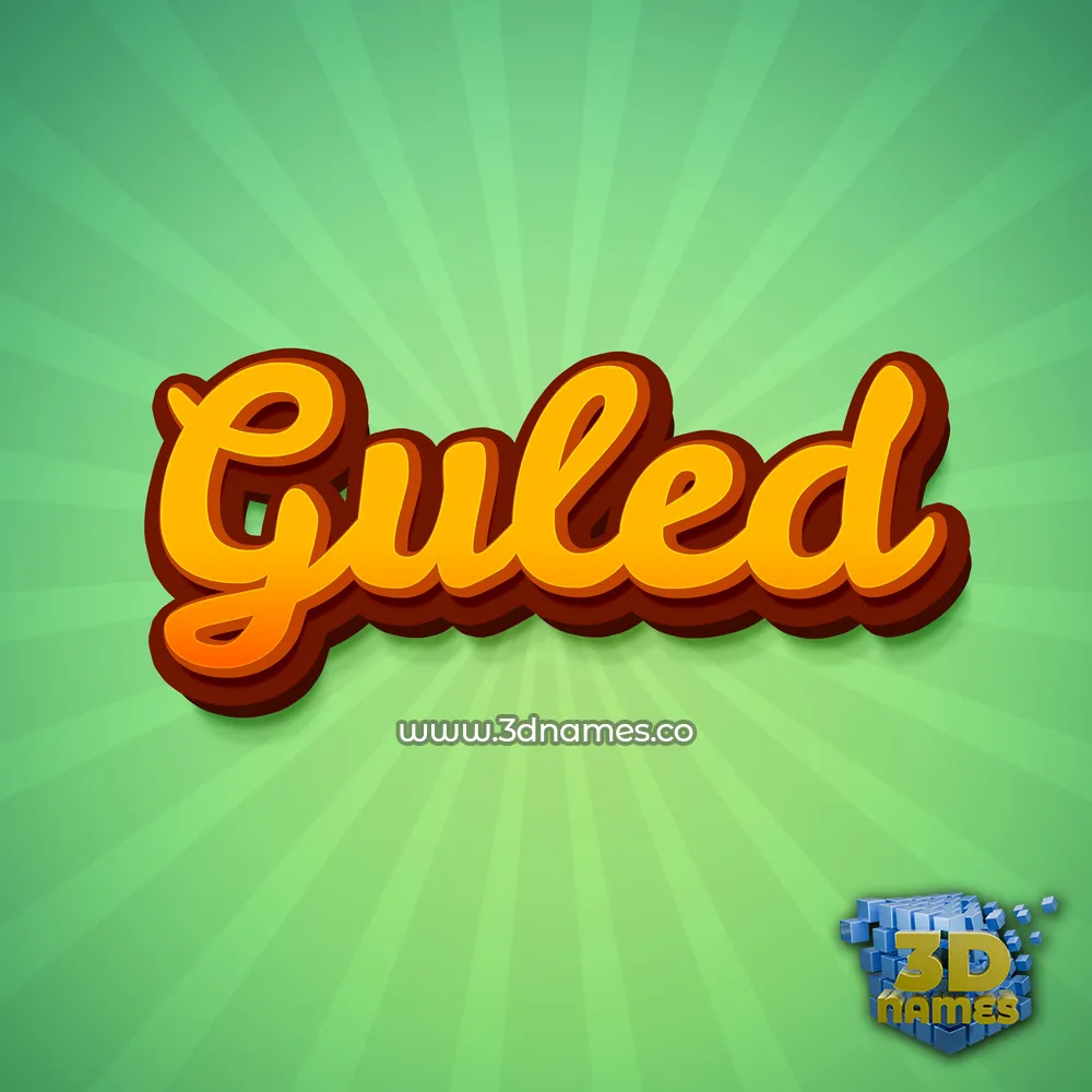 guled in Green Rays style - 3D name wallpaper