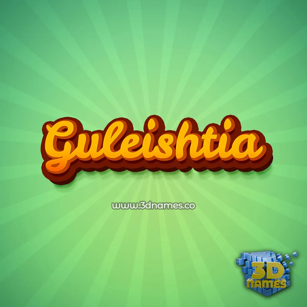 guleishtia in Green Rays style - 3D name wallpaper