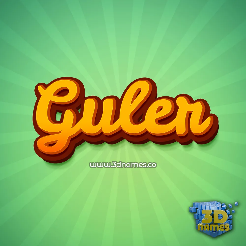guler in Green Rays style - 3D name wallpaper