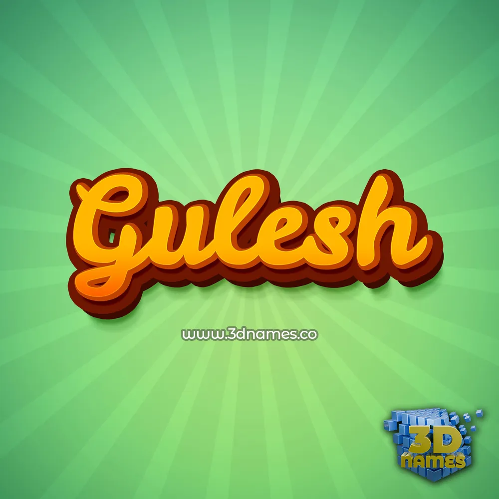 gulesh in Green Rays style - 3D name wallpaper