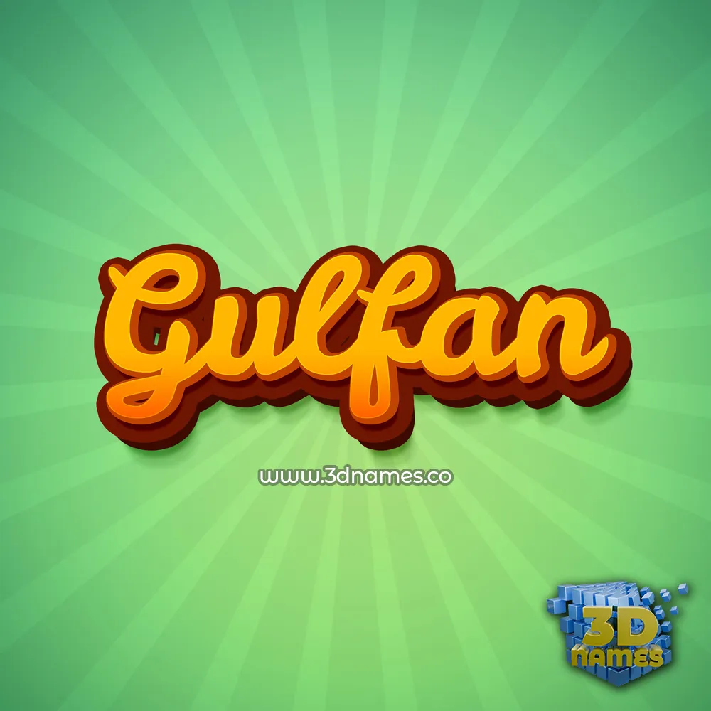 gulfan in Green Rays style - 3D name wallpaper