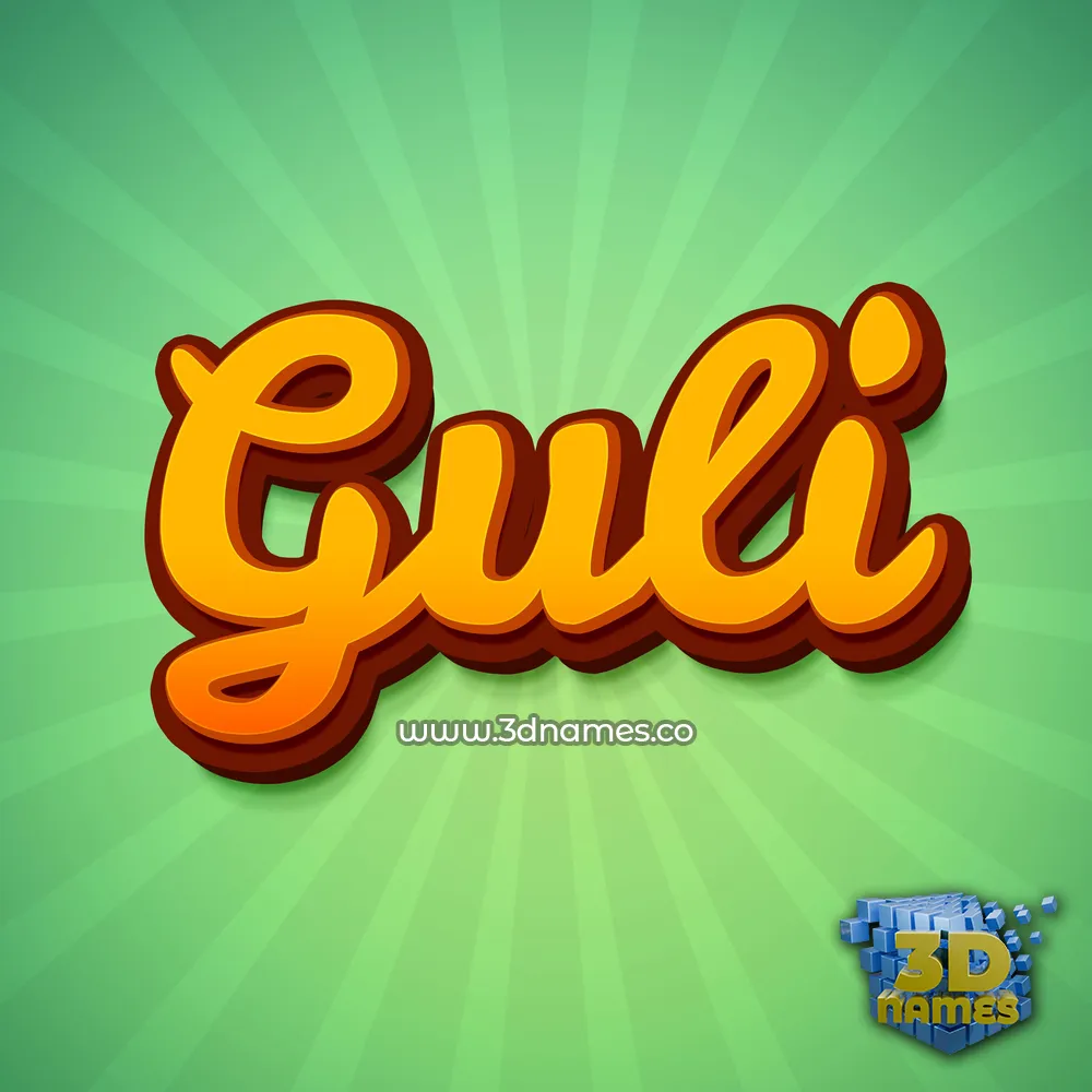 guli in Green Rays style - 3D name wallpaper