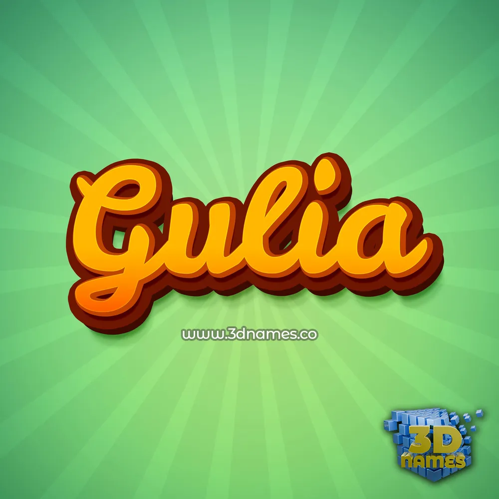 gulia in Green Rays style - 3D name wallpaper
