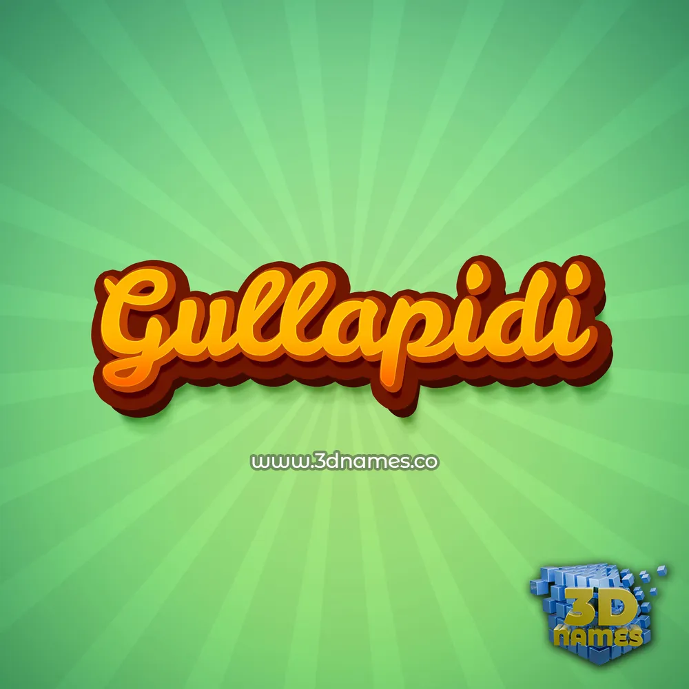 gullapidi in Green Rays style - 3D name wallpaper