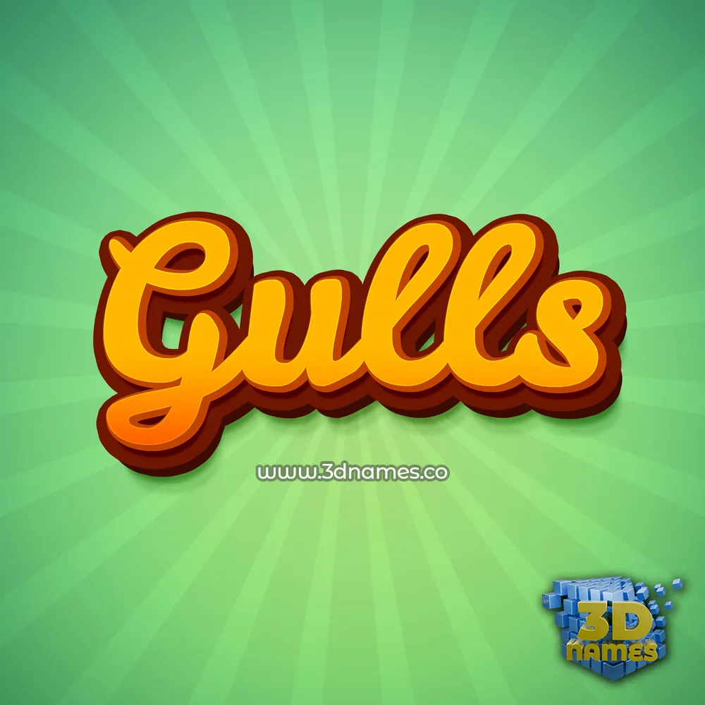 gulls in Green Rays style - 3D name wallpaper