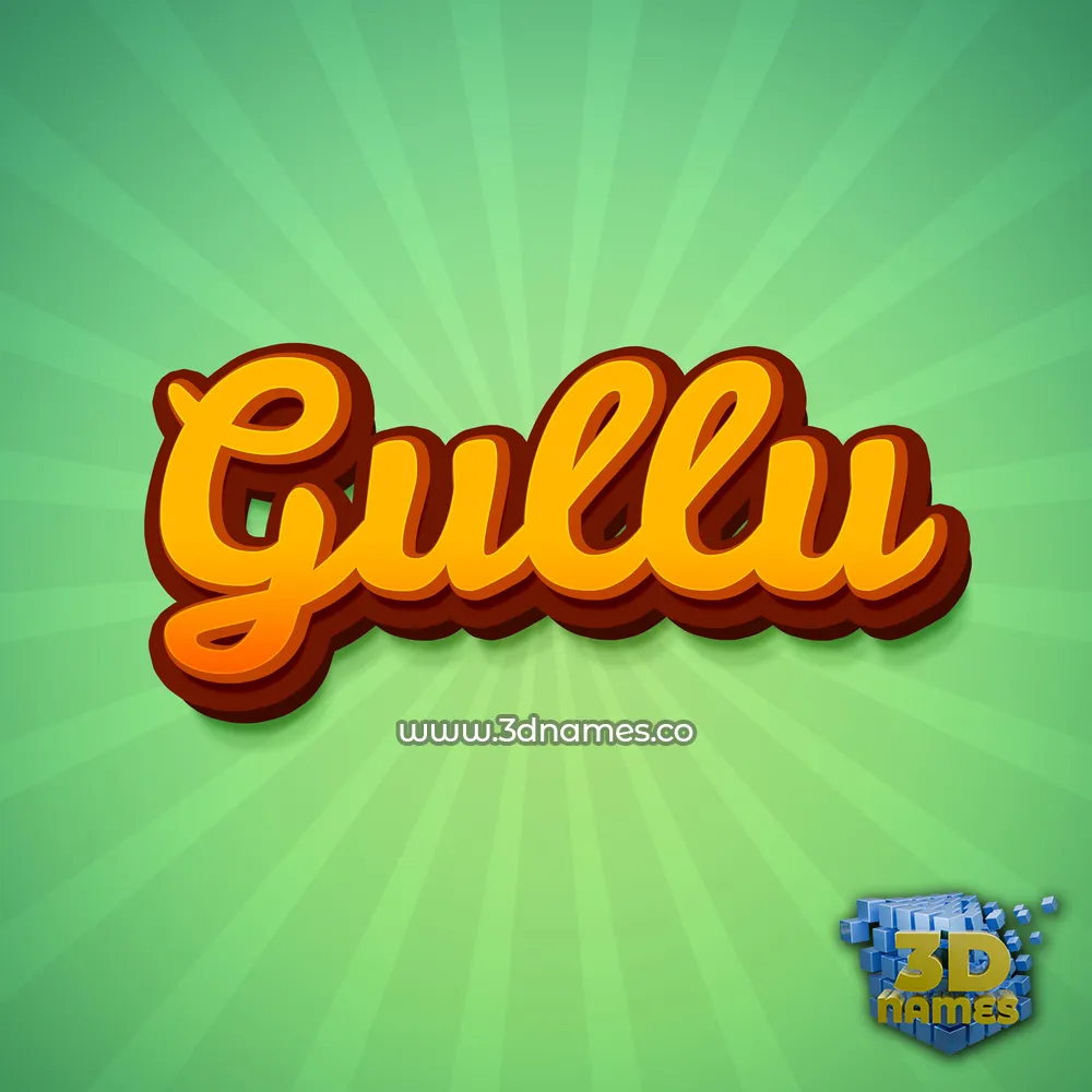 gullu in Green Rays style - 3D name wallpaper
