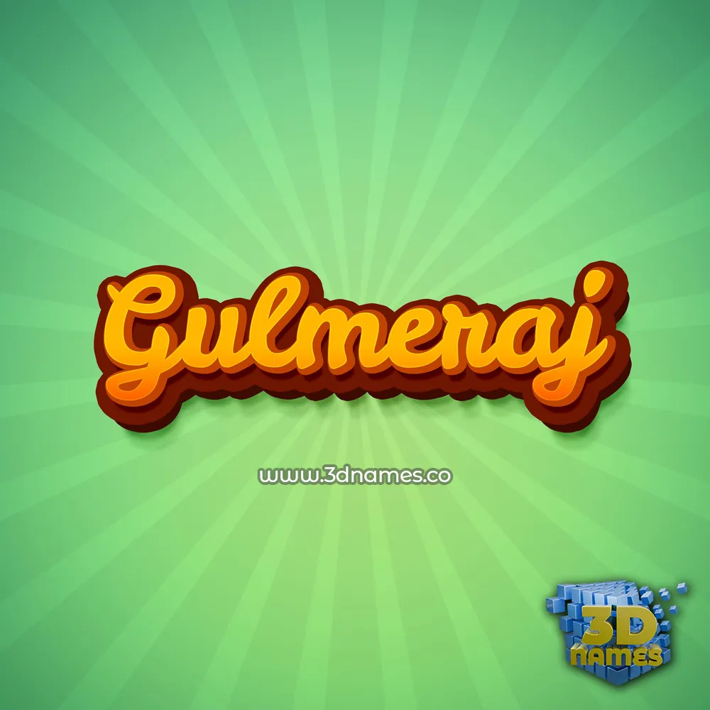 gulmeraj in Green Rays style - 3D name wallpaper