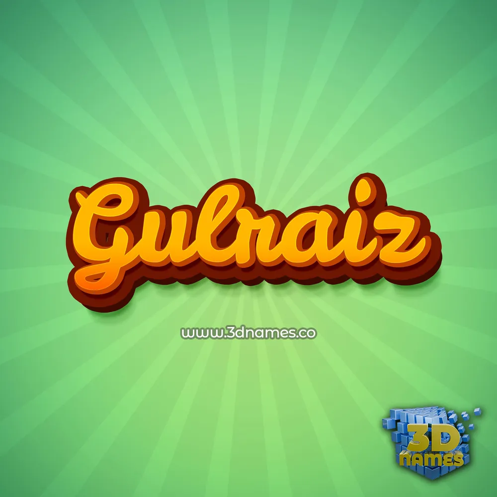 gulraiz in Green Rays style - 3D name wallpaper