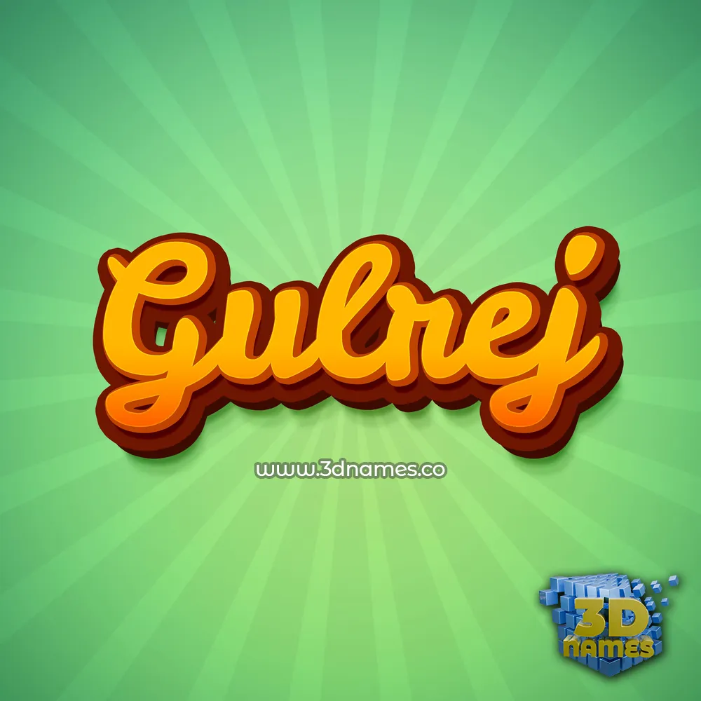 gulrej in Green Rays style - 3D name wallpaper