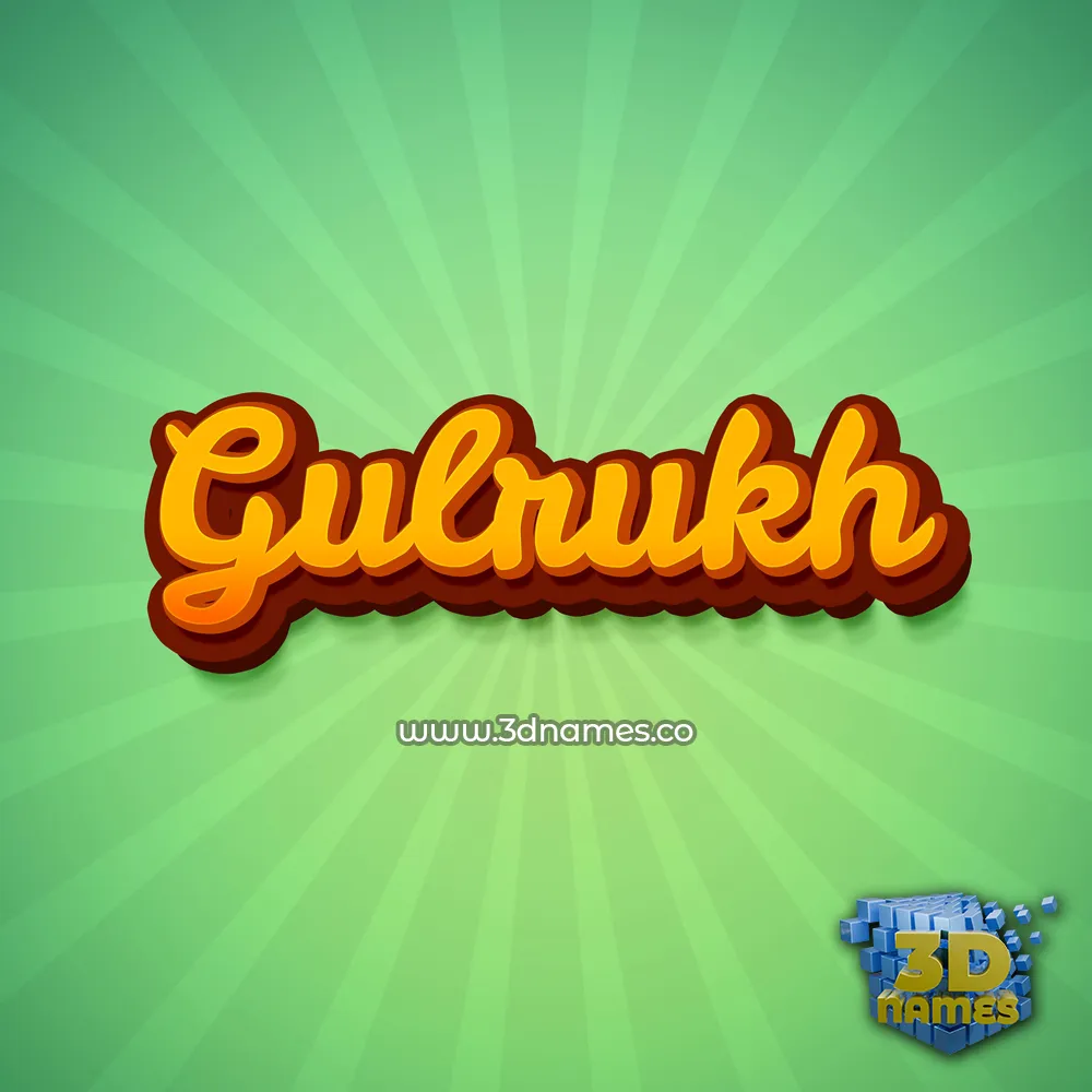 gulrukh in Green Rays style - 3D name wallpaper