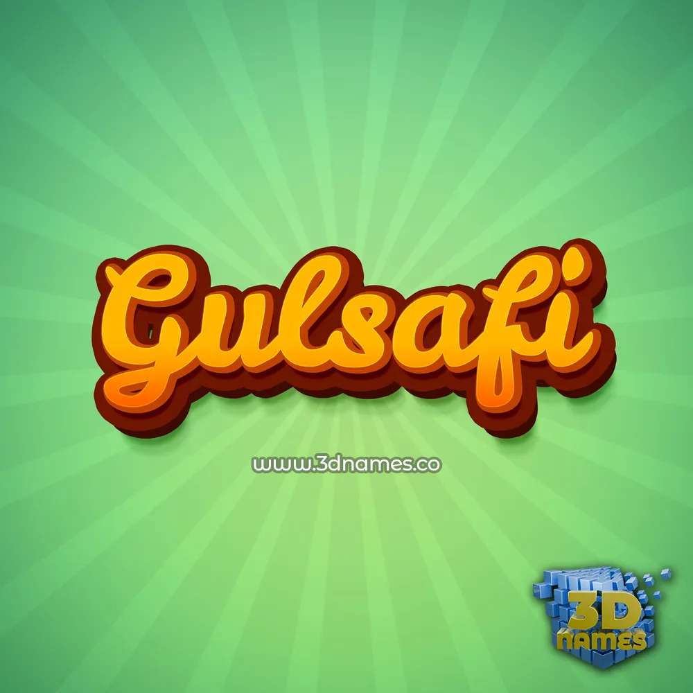 gulsafi in Green Rays style - 3D name wallpaper