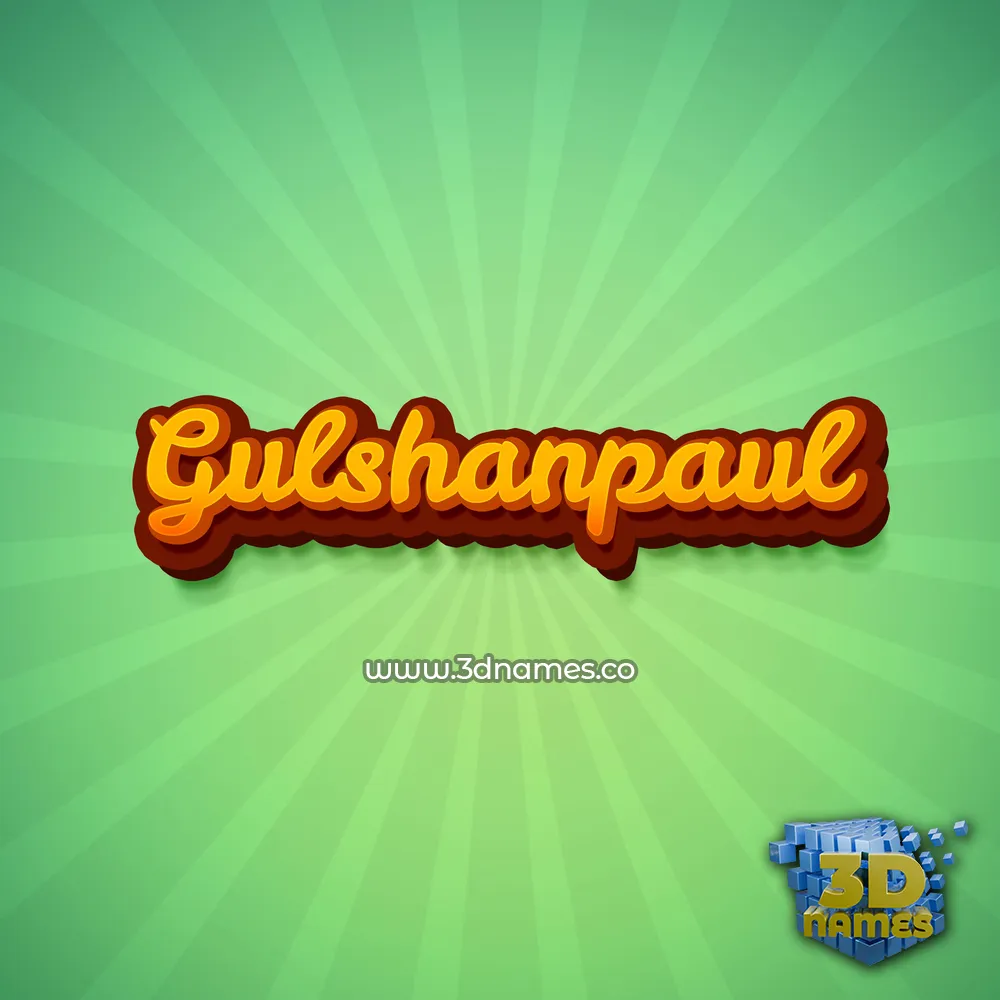 gulshanpaul in Green Rays style - 3D name wallpaper