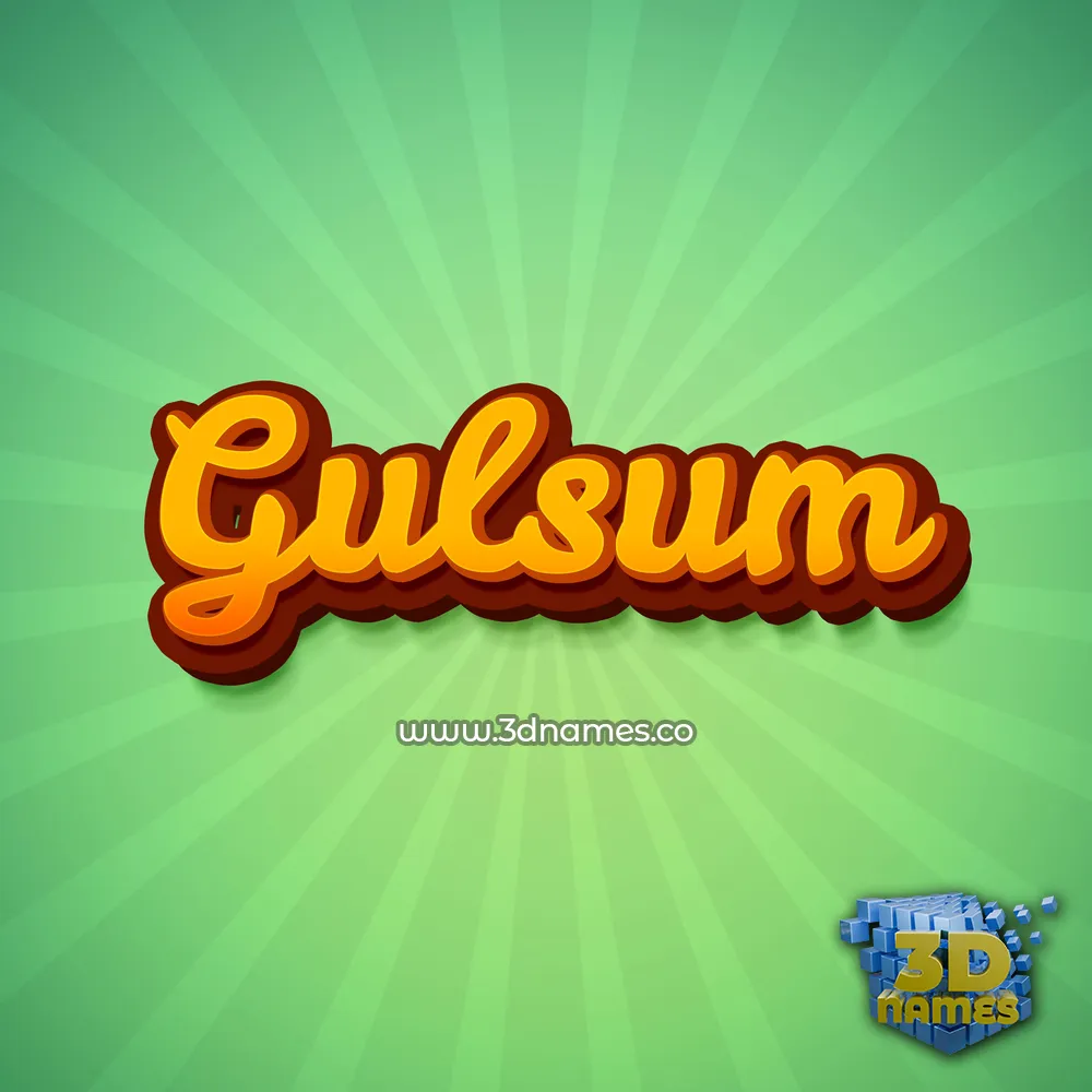 gulsum in Green Rays style - 3D name wallpaper