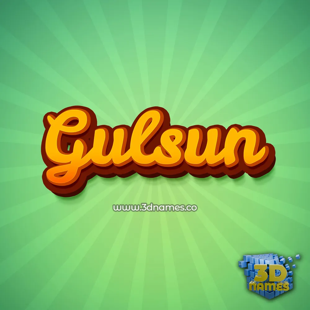gulsun in Green Rays style - 3D name wallpaper