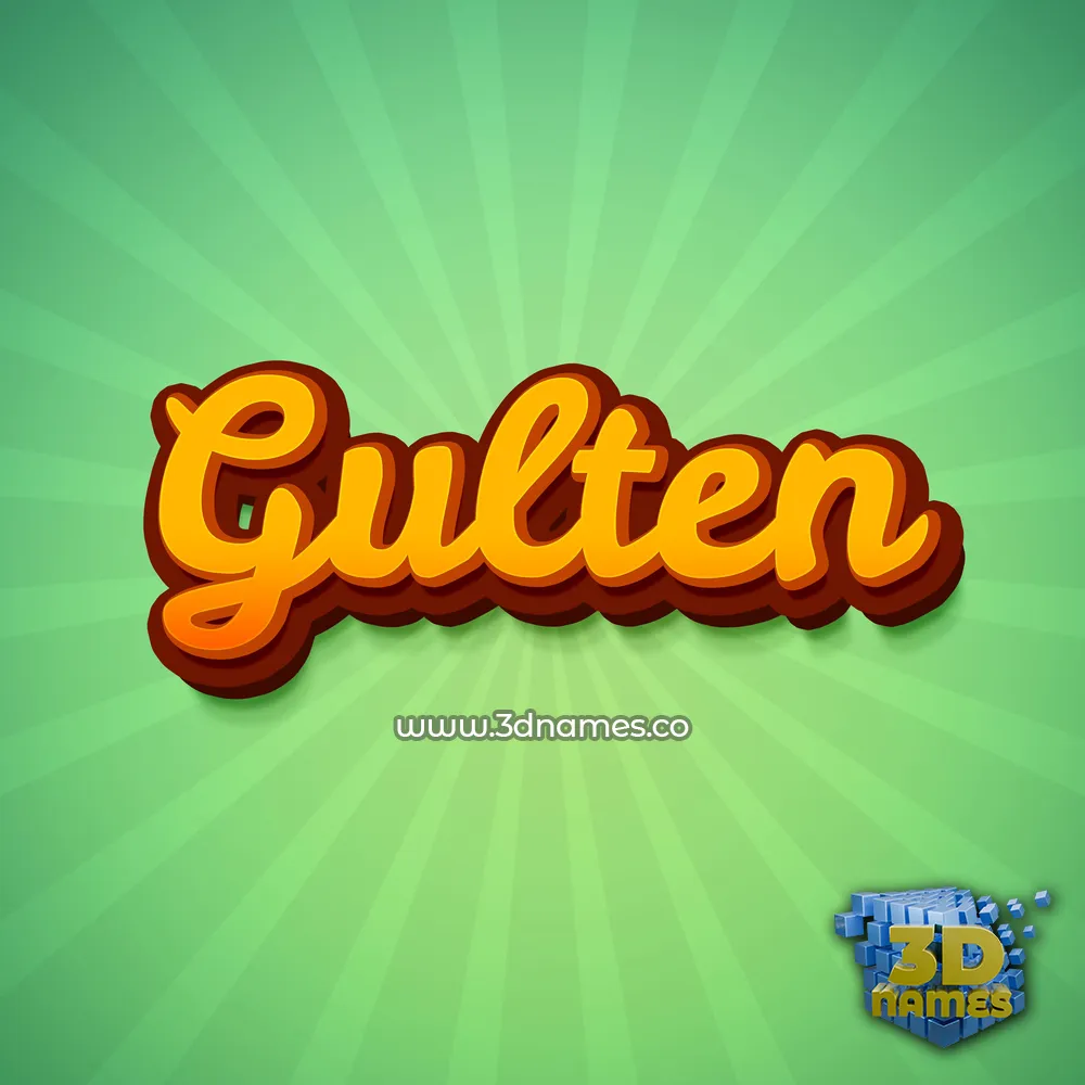gulten in Green Rays style - 3D name wallpaper