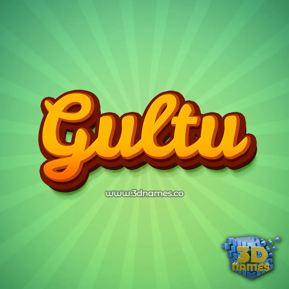 gultu in Green Rays style - 3D name wallpaper