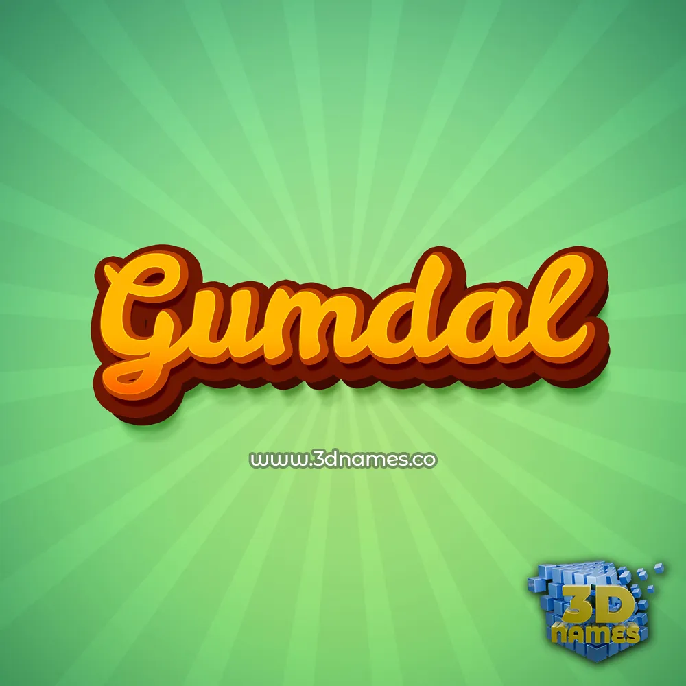 gumdal in Green Rays style - 3D name wallpaper