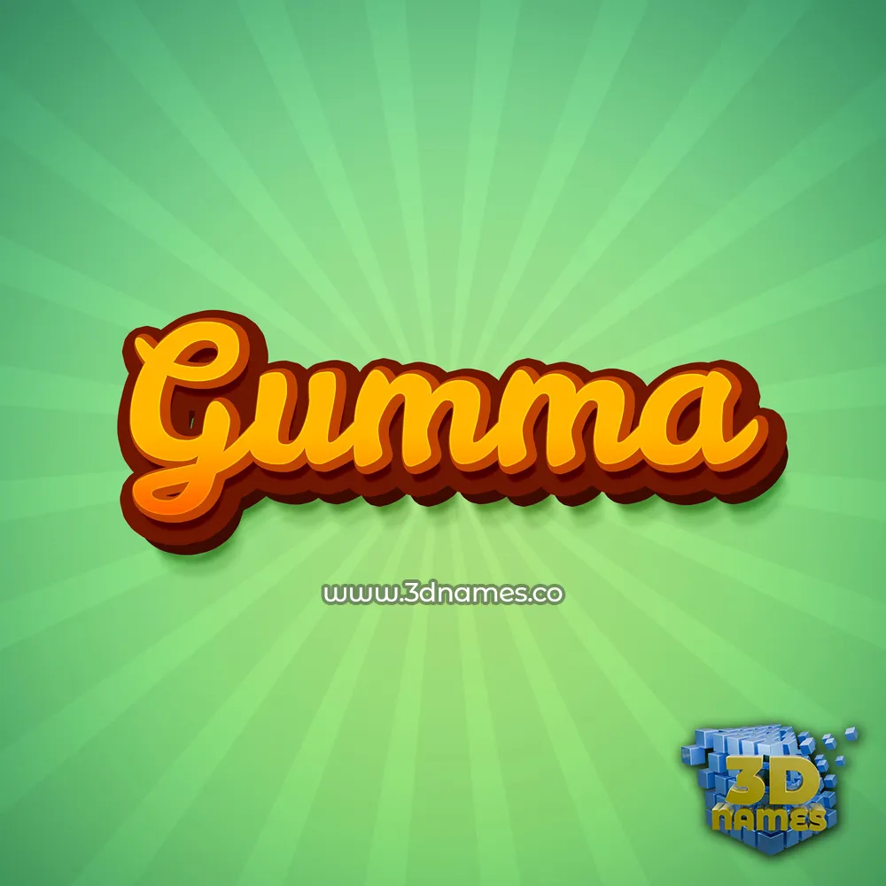 gumma in Green Rays style - 3D name wallpaper
