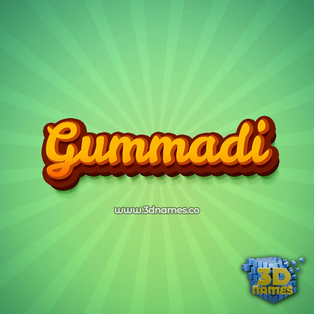 gummadi in Green Rays style - 3D name wallpaper