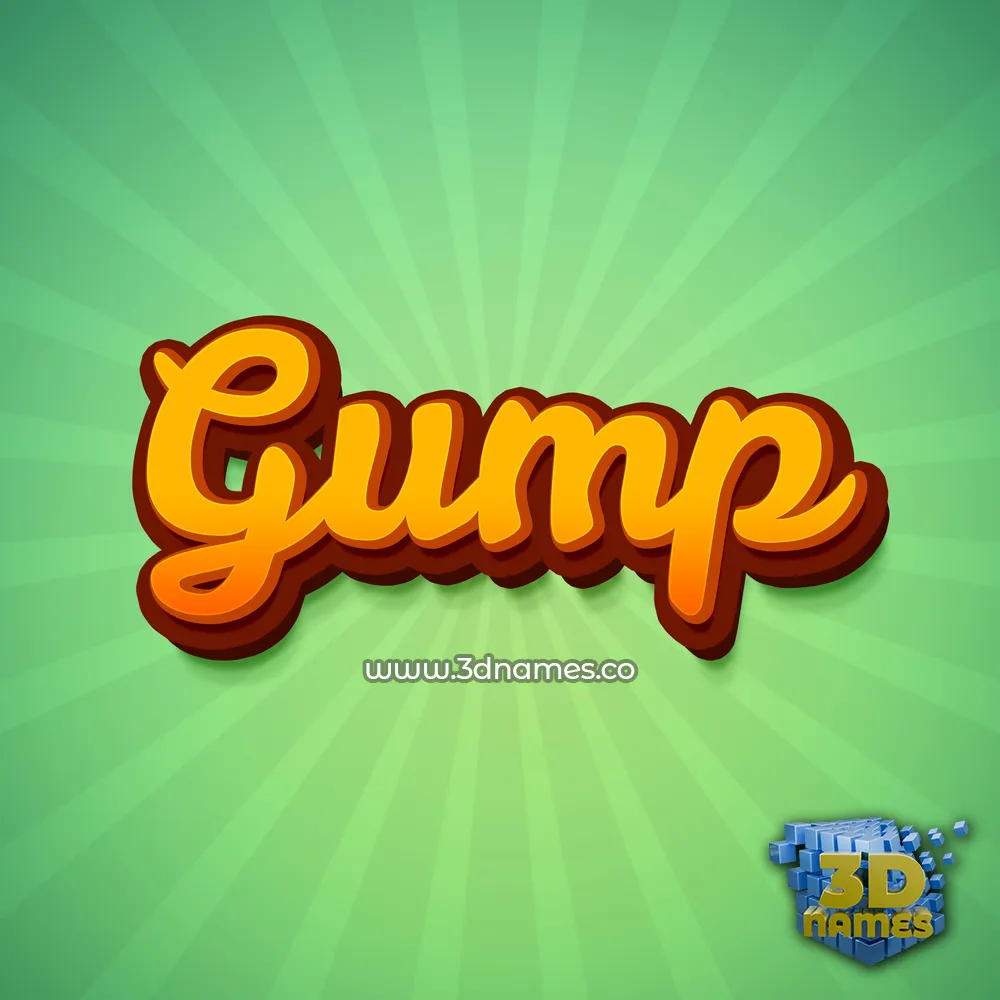 gump in Green Rays style - 3D name wallpaper
