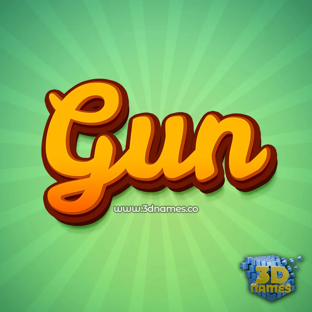 gun in Green Rays style - 3D name wallpaper