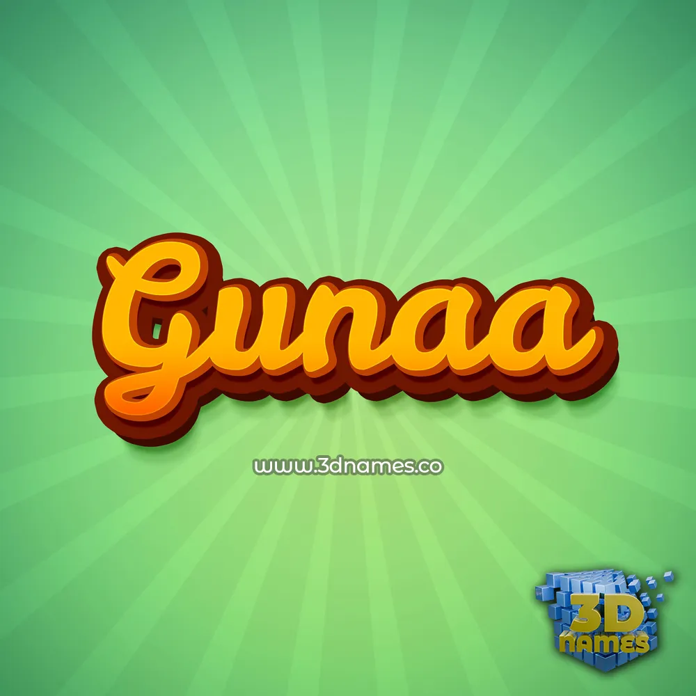 gunaa in Green Rays style - 3D name wallpaper