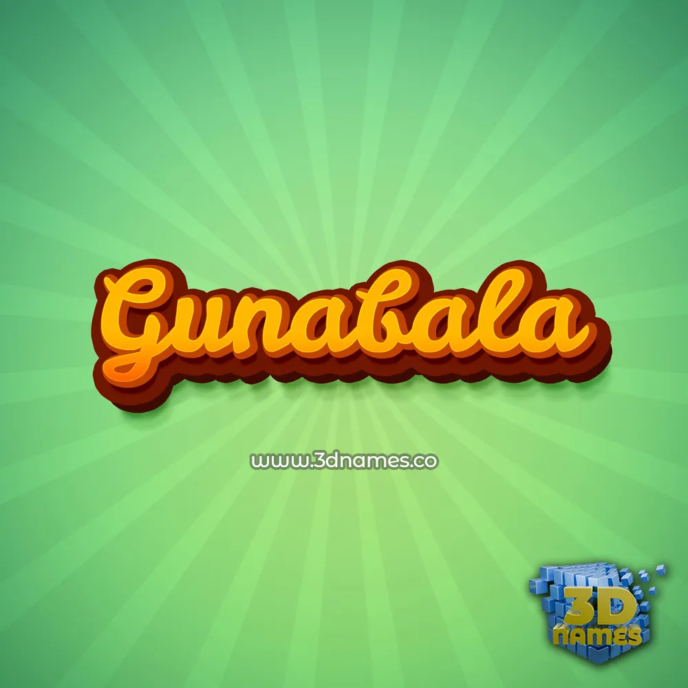 gunabala in Green Rays style - 3D name wallpaper