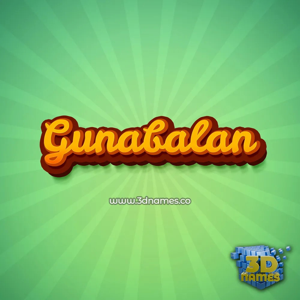 gunabalan in Green Rays style - 3D name wallpaper
