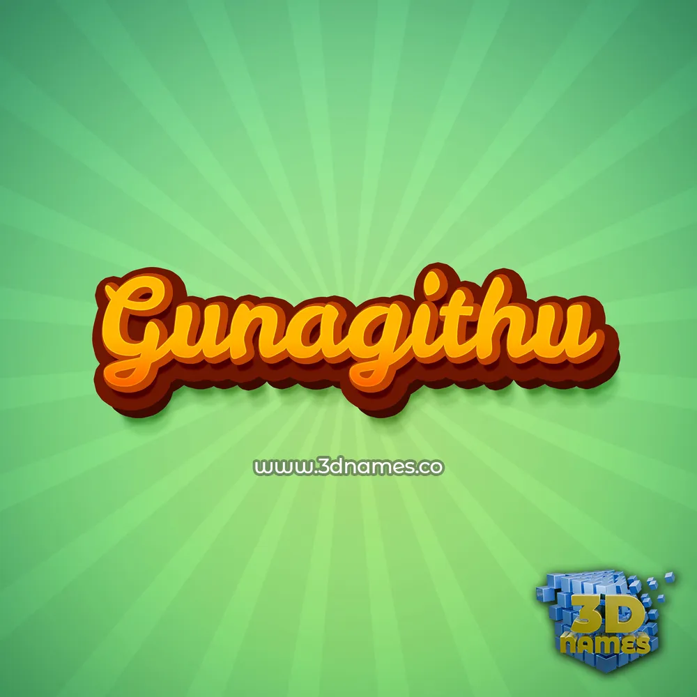 gunagithu in Green Rays style - 3D name wallpaper