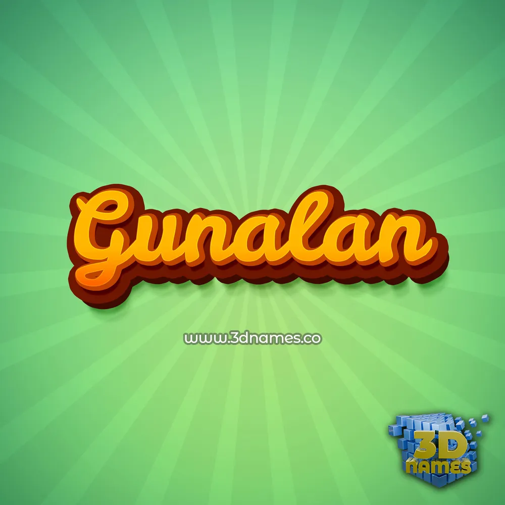 gunalan in Green Rays style - 3D name wallpaper