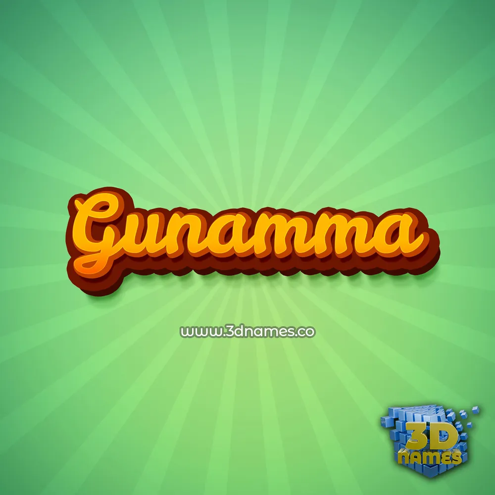 gunamma in Green Rays style - 3D name wallpaper