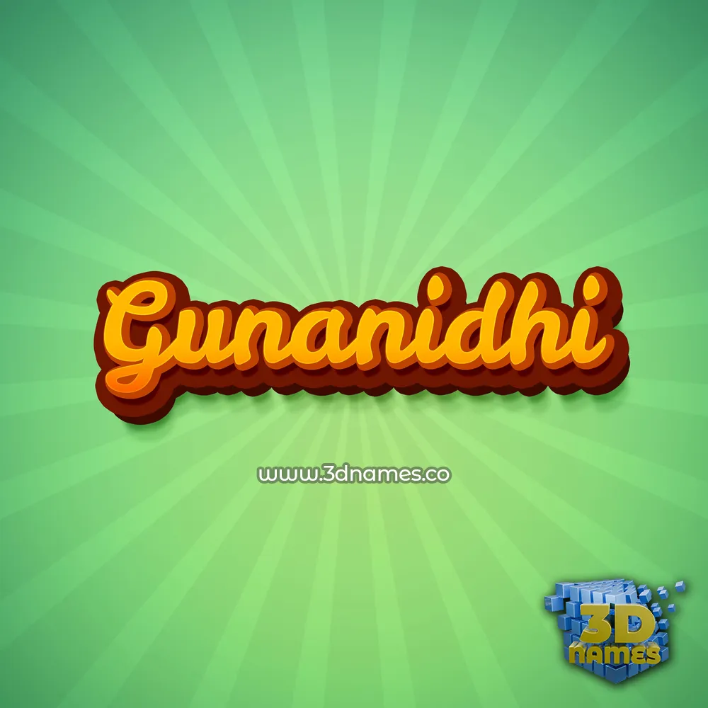 gunanidhi in Green Rays style - 3D name wallpaper