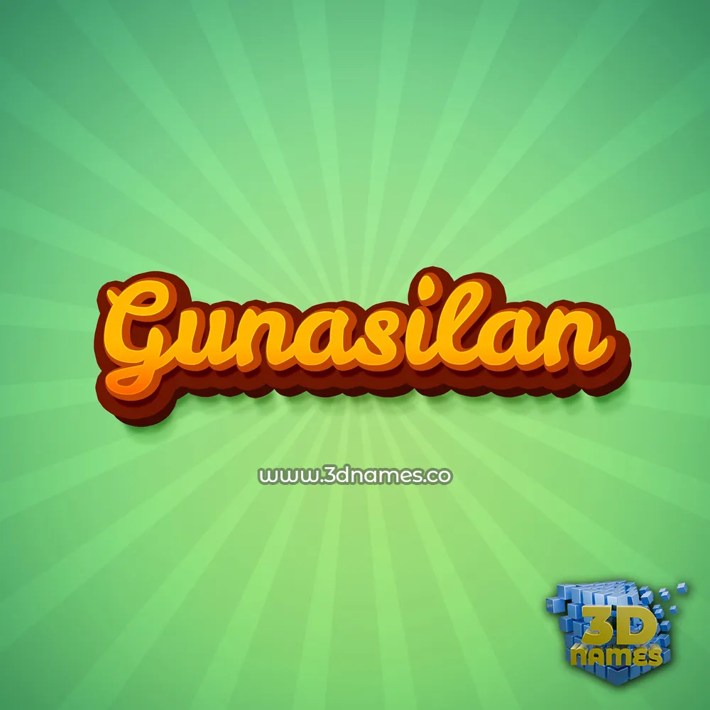 gunasilan in Green Rays style - 3D name wallpaper