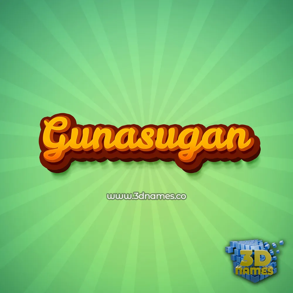 gunasugan in Green Rays style - 3D name wallpaper