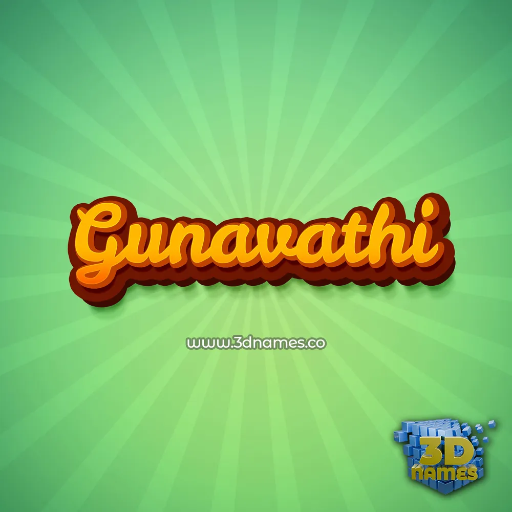 gunavathi in Green Rays style - 3D name wallpaper