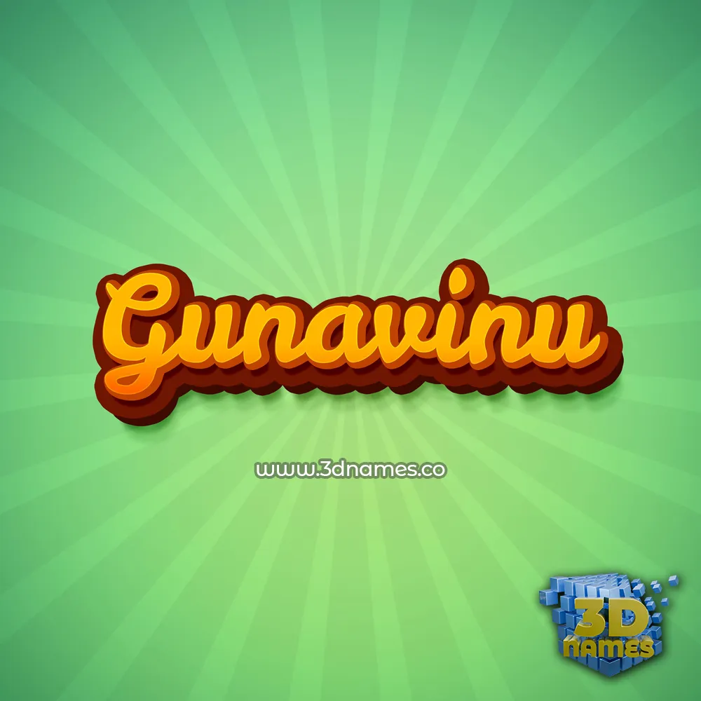 gunavinu in Green Rays style - 3D name wallpaper