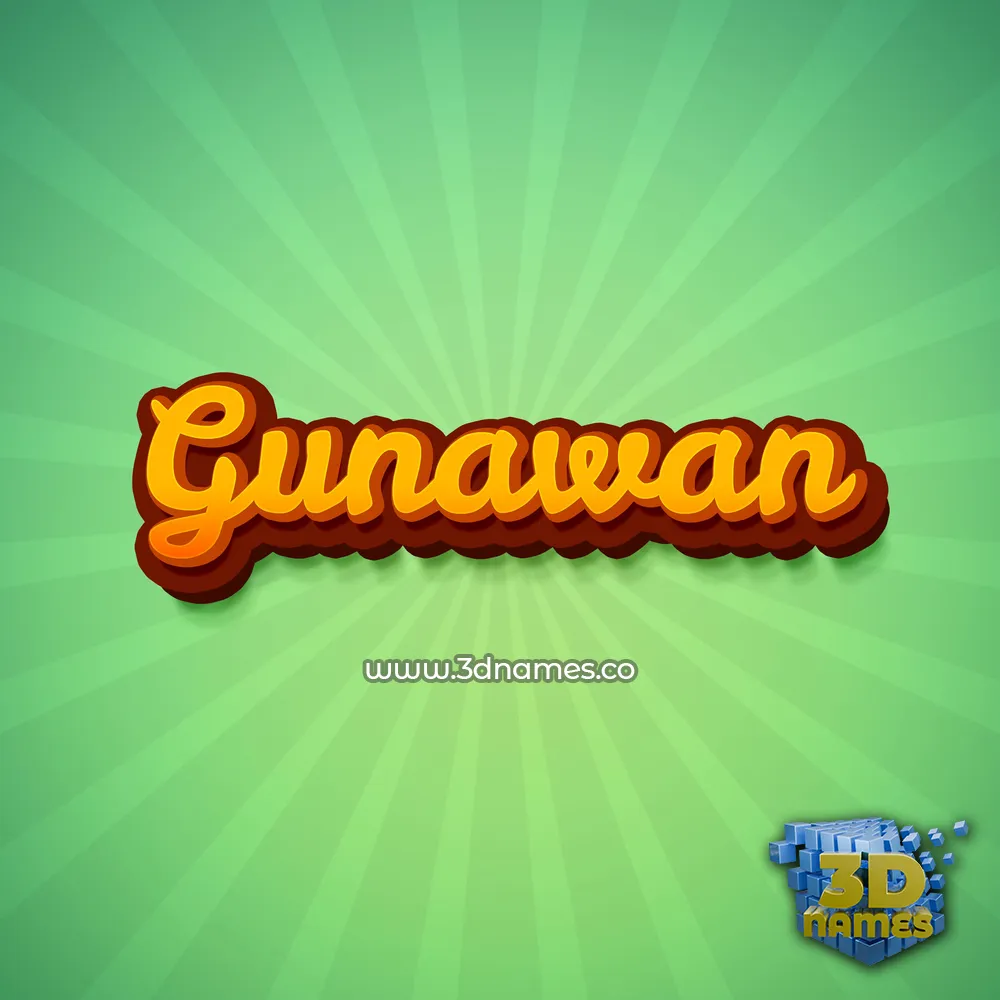 gunawan in Green Rays style - 3D name wallpaper