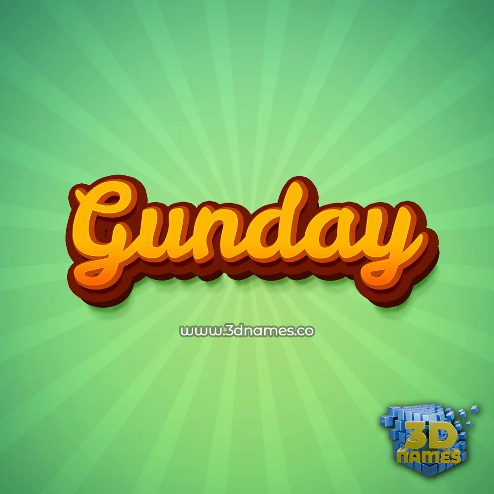 gunday in Green Rays style - 3D name wallpaper